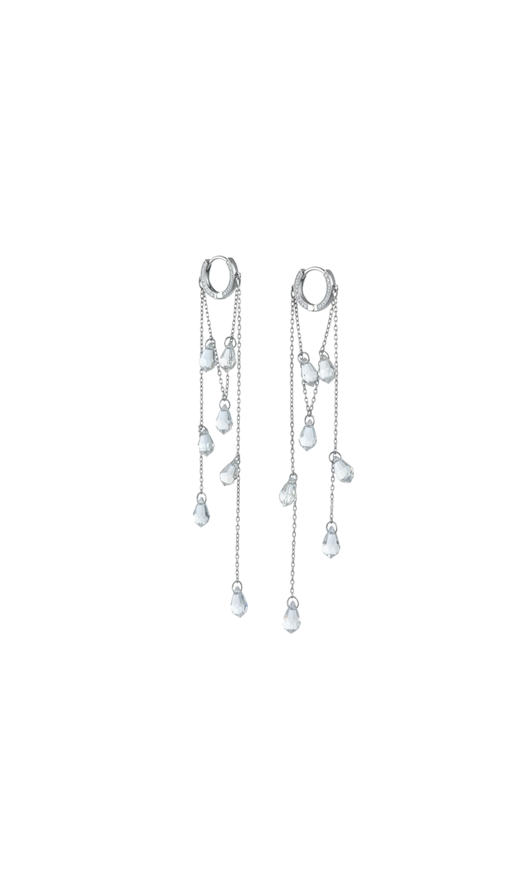 Waterfall Teardrop Crystal Huggie Earrings