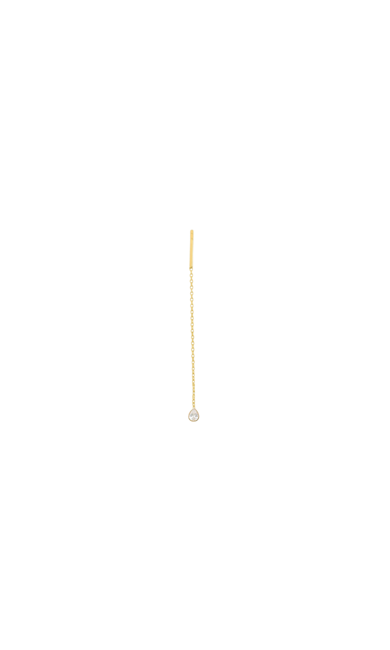 Diamond Drop Threader Earring