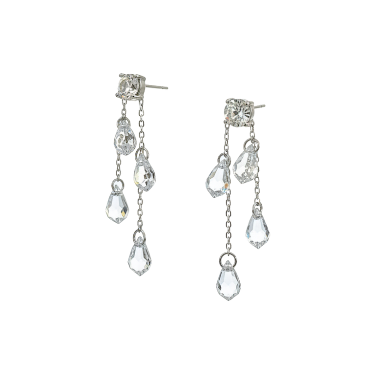 Waterfall Teardrop Crystal Stud Earrings