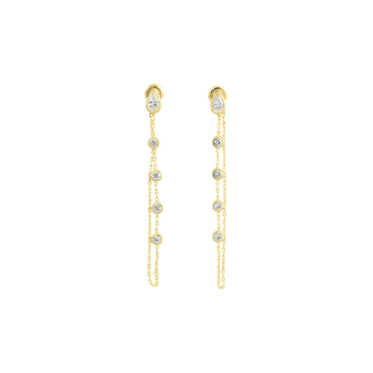 Diamond Bezel Front-to-Back Earrings