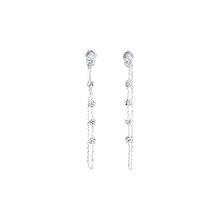 Diamond Bezel Front-to-Back Earrings