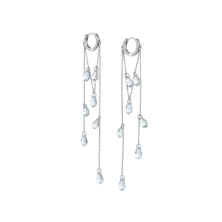 Waterfall Teardrop Crystal Huggie Earrings