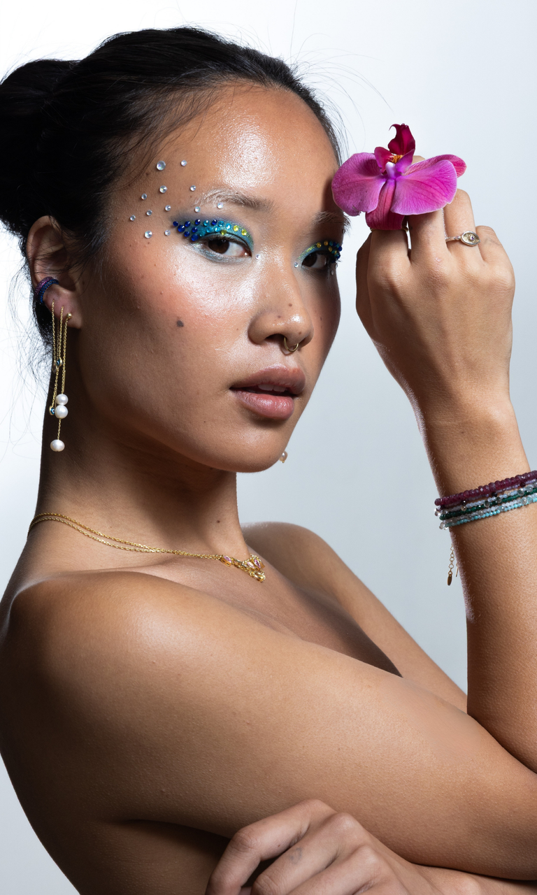 Evil Eye Threader Earring