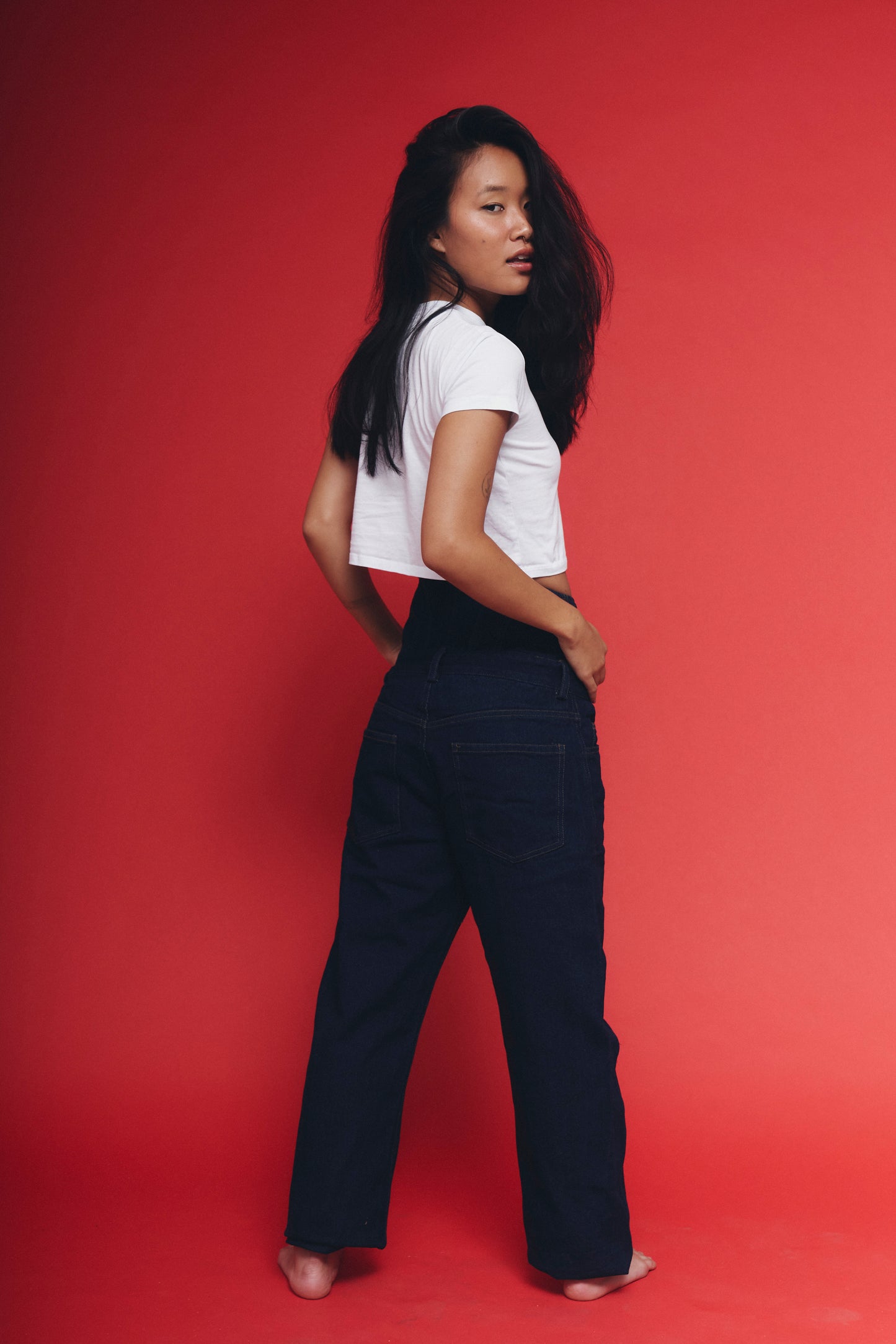 High-Rise Corset Jeans