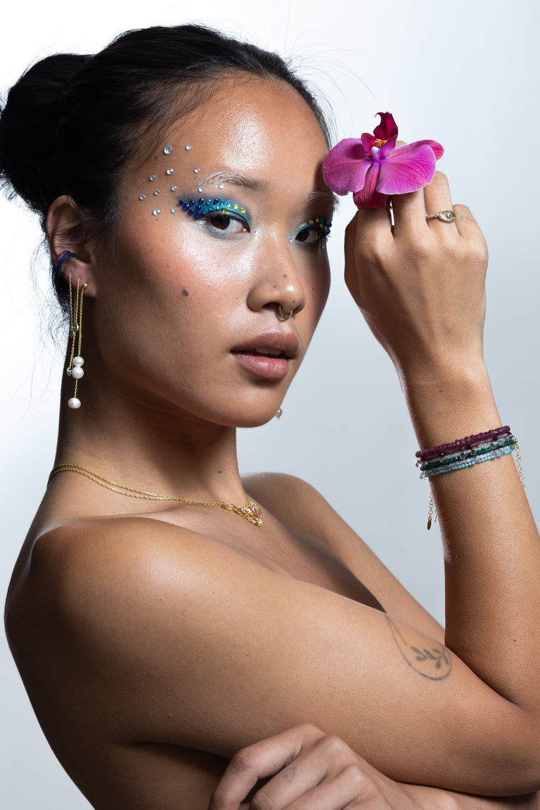 Evil Eye Threader Earring