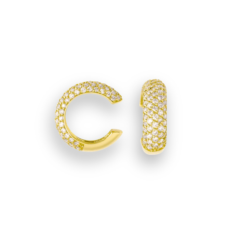 Gold Half Pavé Ear Cuff