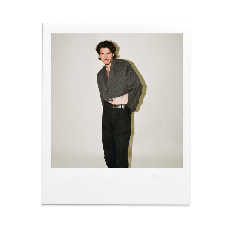 Dark Grey with Pinstripes Skirt Set