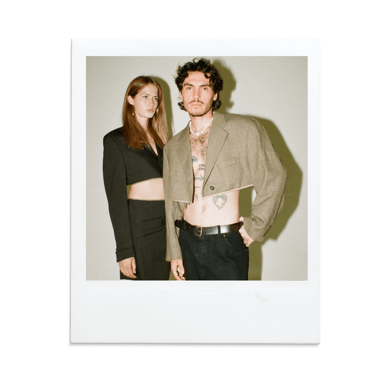 Camel Houndstooth Skirt Set