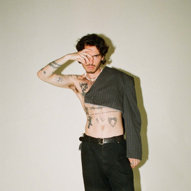 Dark Grey with Pinstripes Skirt Set