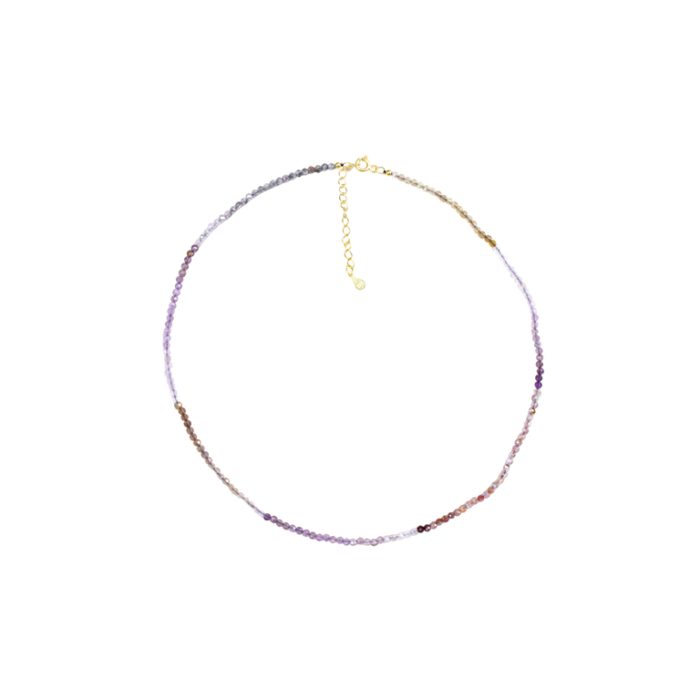 Garnet, Aquamarine, and Amethyst Necklace