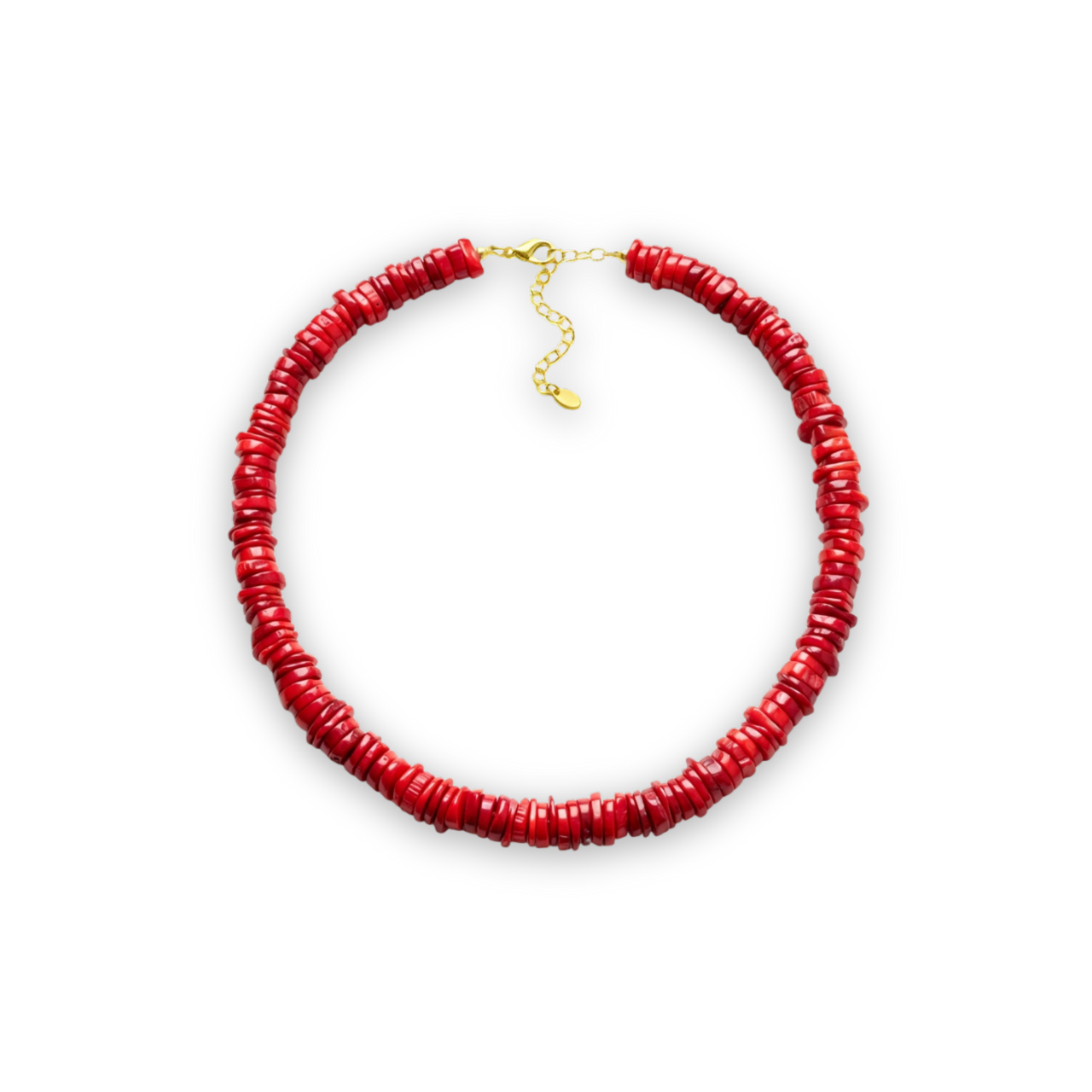 Red Noble Coral Statement Necklace